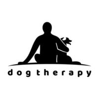 hund terapi logotyp design vektor