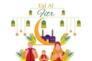 flache eid al fitr Illustration vektor