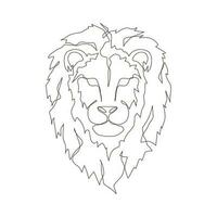 lejon huvud linje konst. lejon huvud enda kontinuerlig linje teckning .lion huvud abstrakt begrepp ikon. modern ett linje teckning lejon ansikte. lejon logotyp symbol. vektor illustration