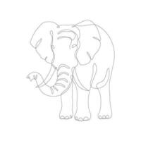 elefant linje konst design. elefant vilda djur och växter dekorativ design element. elefant linje konst ikon. elefant i kontinuerlig linje stil teckning. vektor illustration