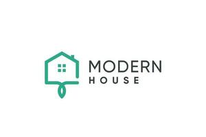 modern hus logotyp design vektor med kreativ begrepp