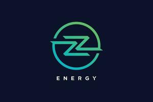 Energie Logo Design Idee mit kreativ Brief z Konzept vektor