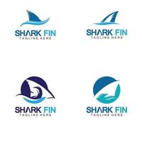 haj fisk logotyp vektor illustration design