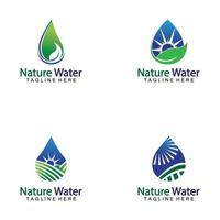 Naturwasser-Logo-Vektorikone vektor