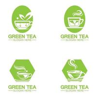 Teetasse Logo Vektor grüner Tee Vektor Logo