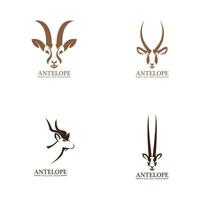 antilop huvud logotyp vektor ikon illustration designmall