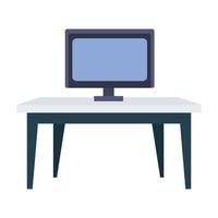 Schreibtisch- und Desktop-Möbelbüro-Symbol vektor