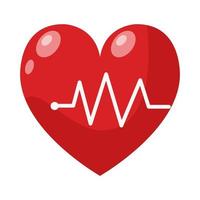 Herz Cardio mit Line Puls isoliert Symbol vektor