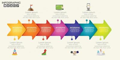 Zeitleiste Infografik Roadmap mit Businessicons für Vorlage Meilenstein Element moderne Diagramm Prozessdiagramm Vektor-Illustration entworfen vektor