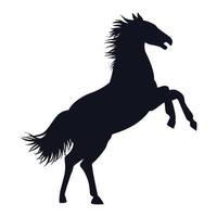 Pferd schwarze Tierschattenbild lokalisierte Ikone vektor