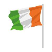 Irland-Flagge, die im Polikonsymbol weht vektor