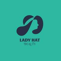 Dame Hut Schönheit Logo vektor