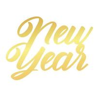 goldene Schriftzugkarte des neuen Jahres vektor