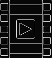 schwarz und Weiß Film Streifen mit abspielen Taste. vektor