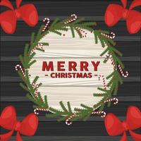 glad jul bokstäver kort med bågar i cirkulär träram vektor