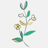 minimalistisch Blumen- Vektor Kunst Abbildungen zum Anlässe Vorlage Jahrgang Mode Hand gezeichnet Dekor