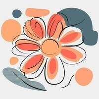 zeitgenössisch minimalistisch Linie Kunst Plakate abstrakt organisch Formen und Blumen- Designs vektor