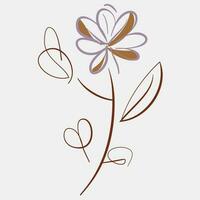 minimalistisch Blumen- Vektor Kunst Abbildungen zum Anlässe Vorlage Jahrgang Mode Hand gezeichnet Dekor