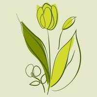 Tulpe Blume zeitgenössisch minimalistisch Linie Kunst Plakate abstrakt organisch Formen und Blumen- Designs vektor