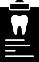 schwarz und Weiß Illustration von Dental Bericht Symbol. vektor