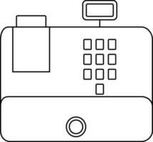 Kasse registrieren im schwarz Linie Kunst. vektor