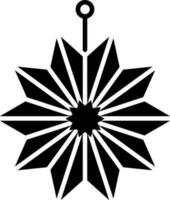 papper stjärna hängande ikon i svart och vit Färg. vektor