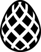 svart och vit illustration av påsk ägg ikon. vektor