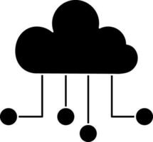 schwarz Wolke Computing Symbol auf Weiß Hintergrund. vektor