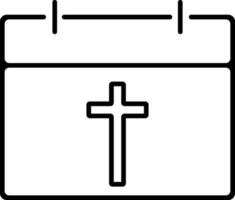 eben Illustration von Kalender mit Christian Kreuz. vektor