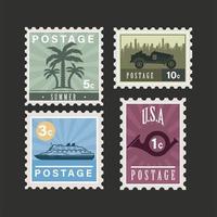 Porto vier Briefmarken vektor