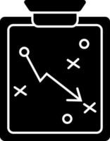 schwarz und Weiß Illustration von Strategie Zwischenablage Symbol. vektor