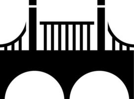 schwarz und Weiß Illustration von Abril Brücke Symbol. vektor