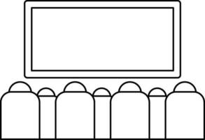 Kino Halle mit Bildschirm und Sitze im Illustration. vektor