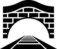 Eisenbahn Tunnel Symbol im schwarz und Weiß Farbe. vektor