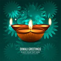 Glückliche diwali diya Öllampen-Festivalhintergrundillustration vektor