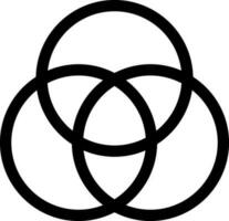 cmyk oder rgb Farbe Kreis Symbol im Linie Kunst. vektor