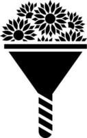 schwarz und Weiß Illustration von Blumen Strauß Symbol. vektor