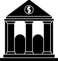 glyf Bank ikon i svart och vit Färg. vektor