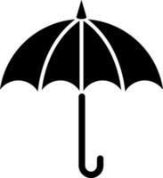 schwarz und Weiß Illustration von Regenschirm Symbol. vektor