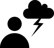 Gewitter oder Blitz Bolzen fallen Nieder auf Mensch Symbol. vektor