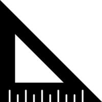 dreieckig Lineal im schwarz und Weiß Farbe. Glyphe Symbol oder Symbol. vektor
