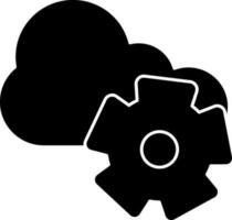moln uppstart ikon i svart och vit Färg. vektor
