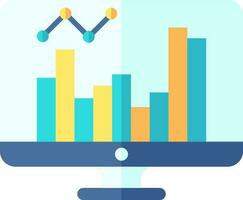 online Statistiken im Desktop Symbol. vektor