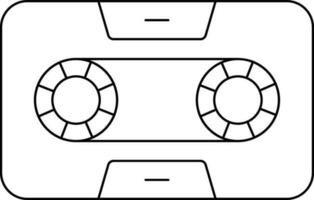 kassett ikon i svart linje konst. vektor