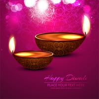 Glückliche diwali diya Öllampen-Festivalhintergrundillustration vektor