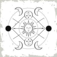 astrologi månen diagram vektor