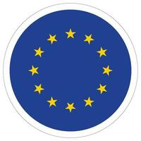 Flagge von Europa Kreis Form. europäisch Union. EU Flagge im runden Design gestalten vektor