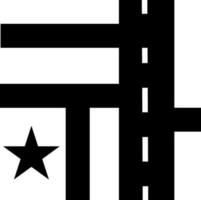Karte Symbol mit Liebling Ort Star unterzeichnen. vektor