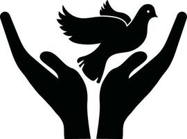 Symbol von Hand loslassen Vogel. vektor