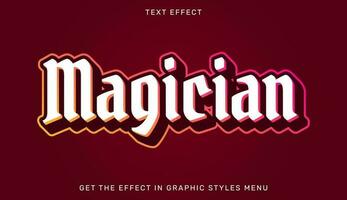 trollkarl redigerbar text effekt i 3d stil. text emblem för reklam, företag logotyp och branding vektor